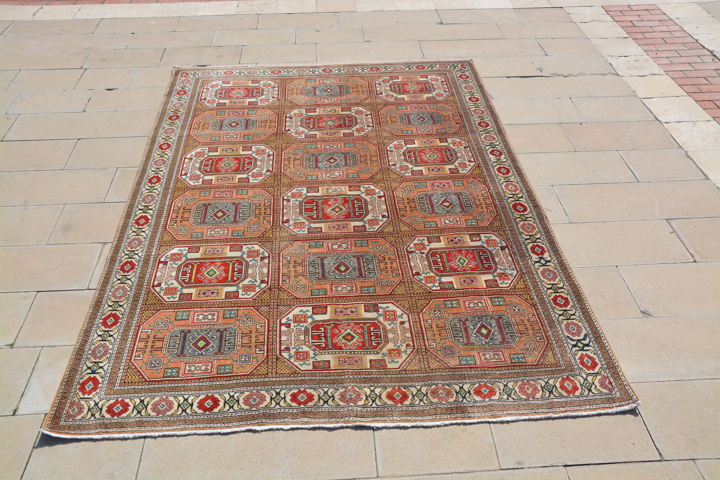 Boho Area Rug, Persian Vintage Oriental Bedroom Floor Mat, Floor