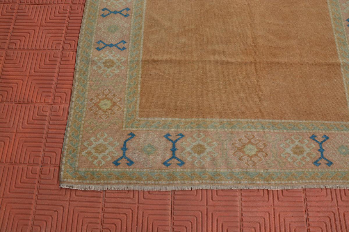 Vintage Rug, Small Turkish Rug, Small Oriental Rug, Persian Style Oriental Rug, Kazak Rug, Orange Vintage Rug,       5.5 x 7.8 Feet AG1526