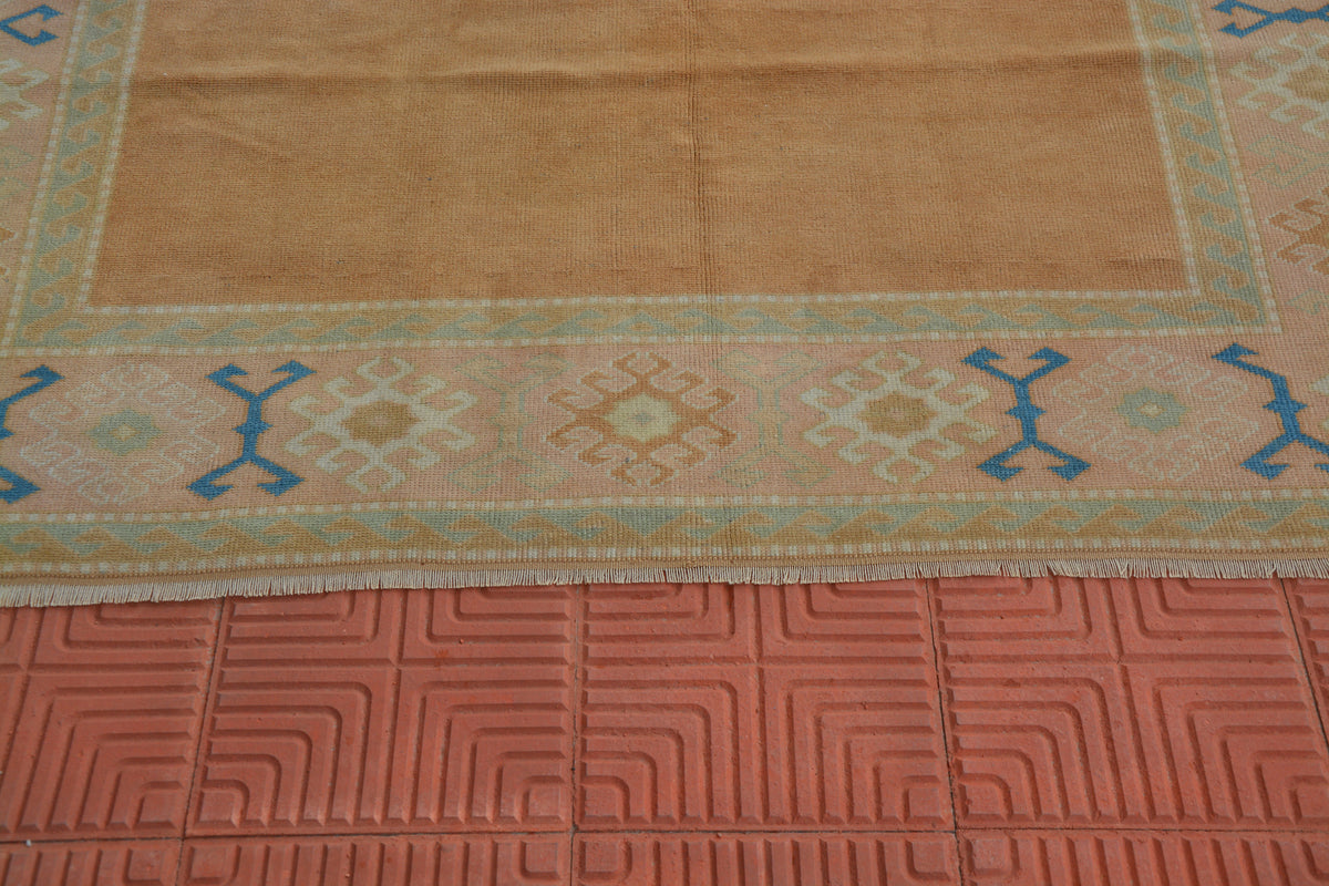 Vintage Rug, Small Turkish Rug, Small Oriental Rug, Persian Style Oriental Rug, Kazak Rug, Orange Vintage Rug,       5.5 x 7.8 Feet AG1526