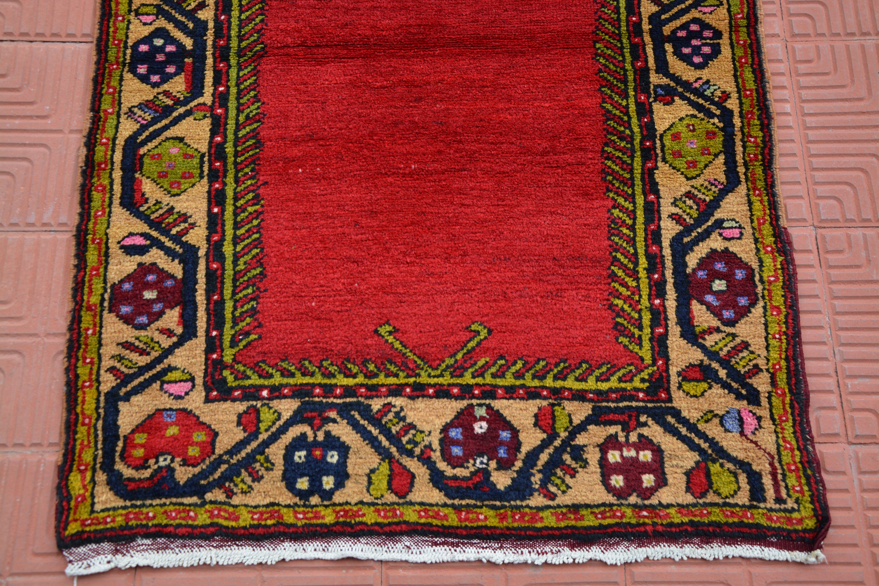 Vintage Turkish Oushak Small Area Rug 3x5, Wool Hand-Knotted
