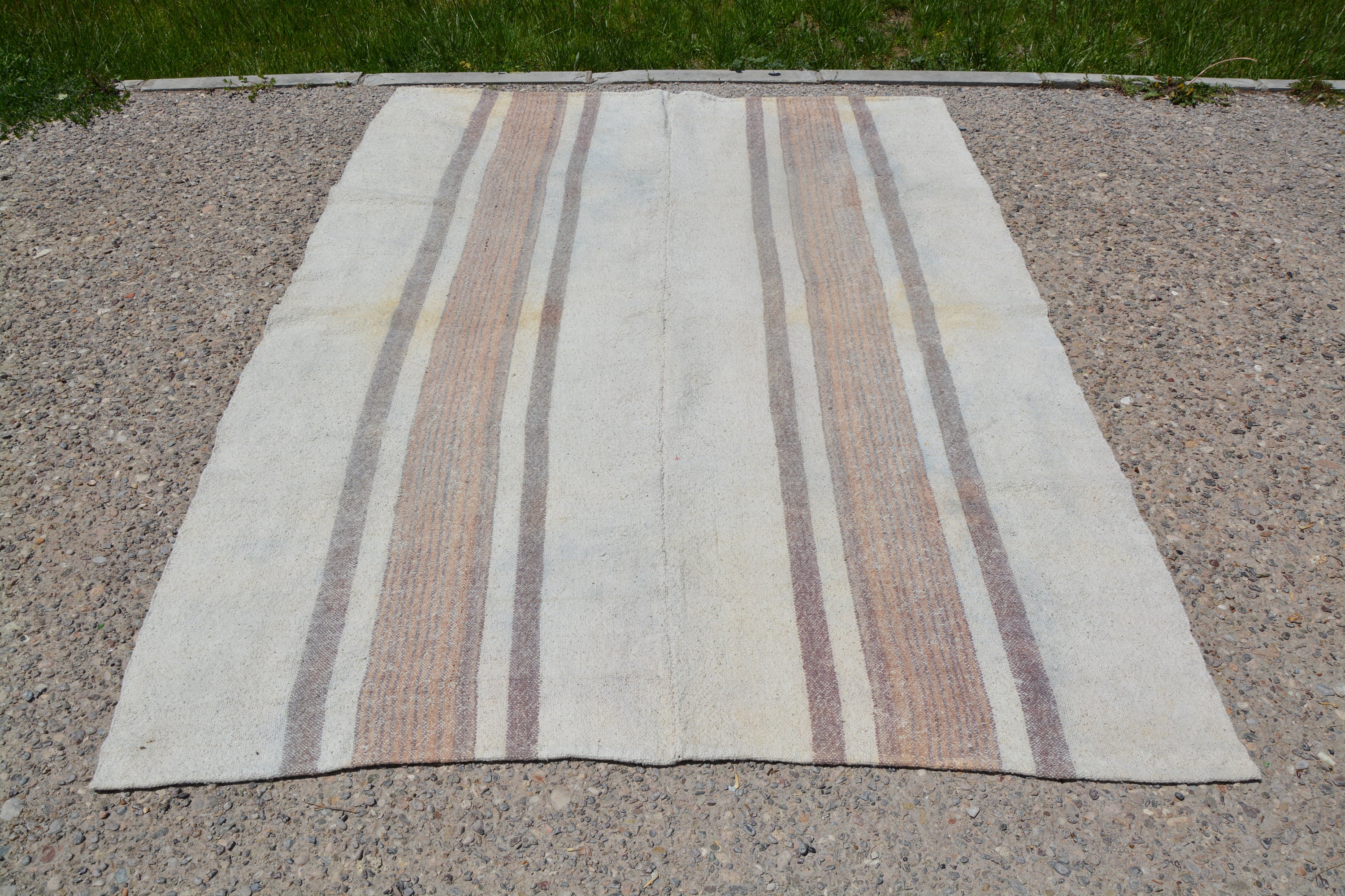 Beige Kitchen Rug, Distressed Rug, Boho Rug, Organic Rug, Living